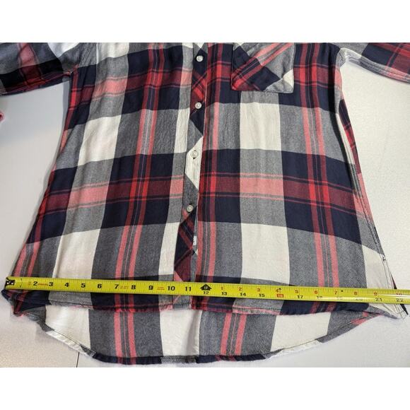 Rails Hunter Plaid Shirt Top Womens Sz M Plaid $188 Western Rustic Outdoor Rayon - Picture 9 of 11